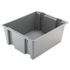 Rubbermaid Commercial Pallet Tote Box, Gray, High-Density Polyethylene (HDPE), 23.5" W, 10" H FG173100GRAY